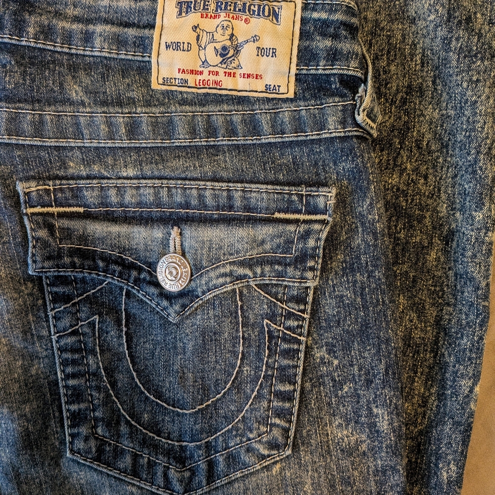TRUE RELIGION Acid Wash Jeggings Women's Size 30 - Picture 8 of 10